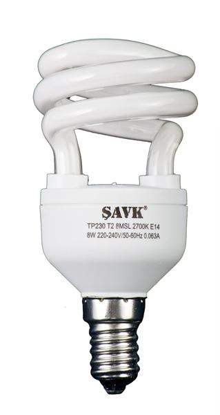 T2 SPİRAL 12W ENERJİ TASARRUFLU LAMBA E14 2700K ŞAVK