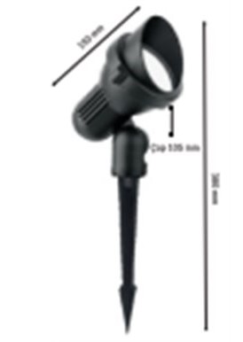 METAL KAZIKLI ŞAPKALI ÇİM ARMATÜRÜ ANTRASİT 1*GU10 ŞAVK TR