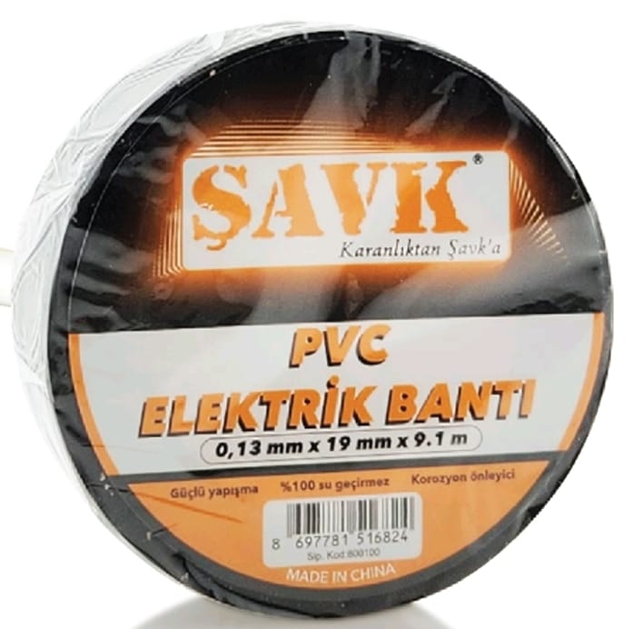 BEYAZ 19mm*9.1mt PVC İZOLE ELEKTRİK BANT ŞAVK